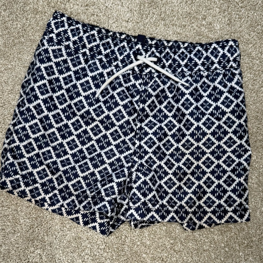 Janie and Jack Navy and White Patterned Boys Swim Truncks